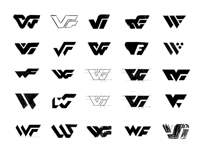 25款w字母变形logo设计