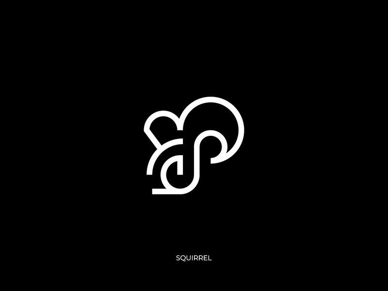 线条简约松鼠logo设计