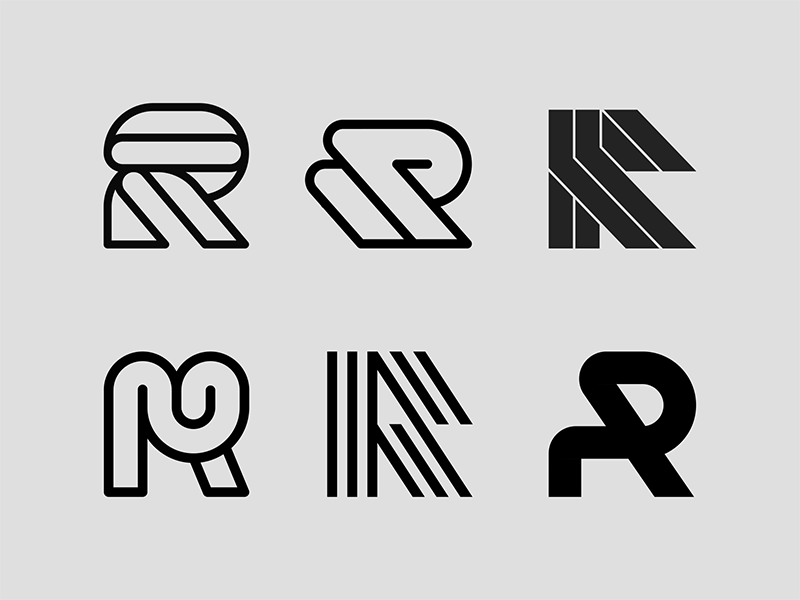 6款r字母变形logo设计