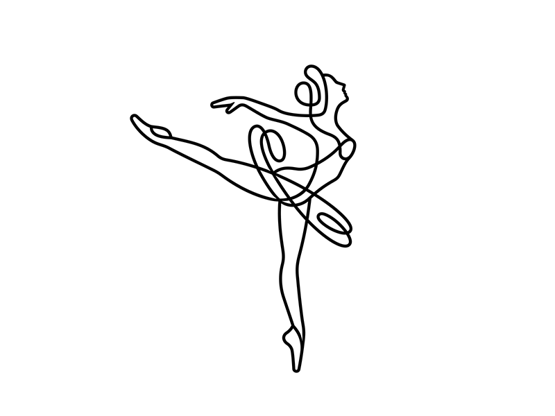 线条跳舞人物logo图形