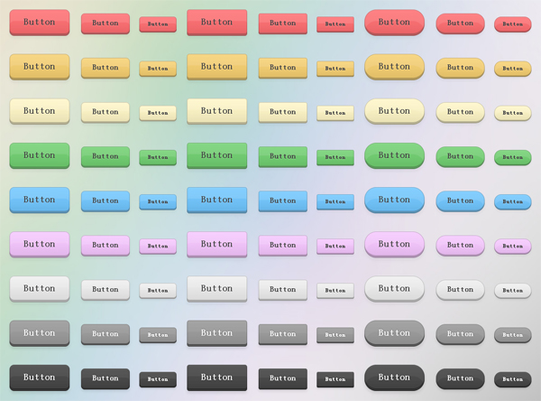Pressable CSS Buttons – 多种颜色和形状的CSS按钮