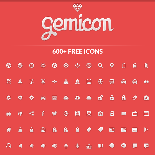 Gemicon Icon Set – 600个免费高品质图标（PNG+PSD）