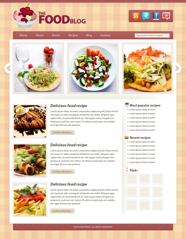 美食博客网页设计