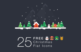 25个免费精美扁平化圣诞节图标下载