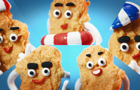 麦当劳举办了一场运动会，薯条和鸡块来参赛