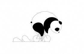 熊猫骑车动态LOGO设计