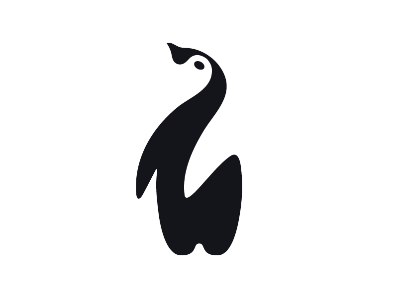 黑白企鹅logo设计
