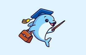 海豚教育卡通LOGO设计