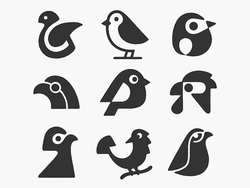9款黑白负空间l鸟Logo设计