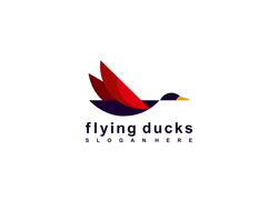 渐变鸭子logo设计