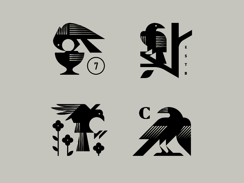 4个鹰logo设计