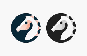 圆形海马logo设计