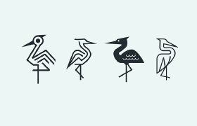 四款鹤logo设计
