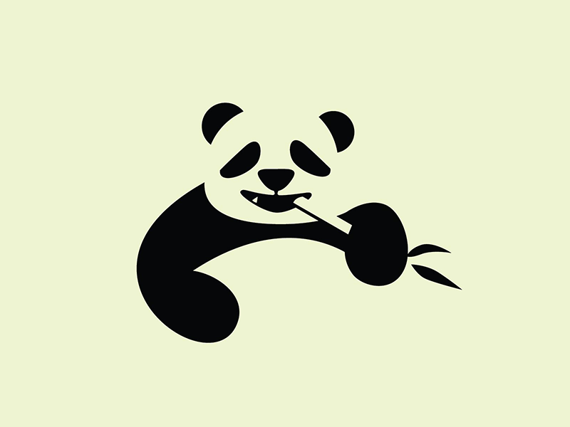 吃竹子的大熊猫卡通logo